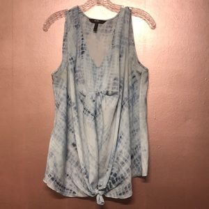 BCBG PARIS tye dye blue top